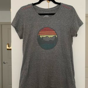 L.L.Bean Back Cove Tee Shirt, Gray Heather, Medium